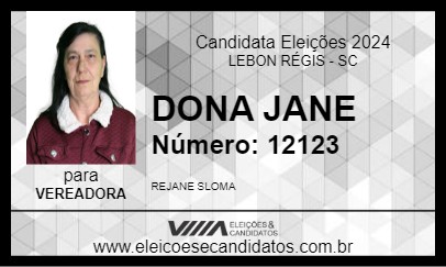 Candidato DONA JANE 2024 - LEBON RÉGIS - Eleições