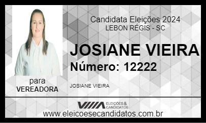 Candidato JOSIANE VIEIRA 2024 - LEBON RÉGIS - Eleições