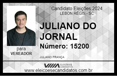 Candidato JULIANO DO JORNAL 2024 - LEBON RÉGIS - Eleições