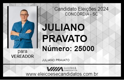 Candidato JULIANO PRAVATO 2024 - CONCÓRDIA - Eleições