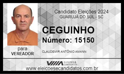 Candidato CEGUINHO 2024 - GUARUJÁ DO SUL - Eleições