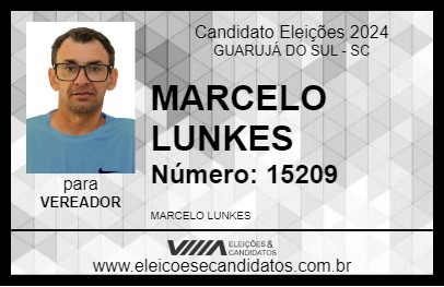 Candidato MARCELO LUNKES 2024 - GUARUJÁ DO SUL - Eleições