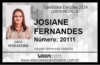 Candidato JOSIANE FERNANDES 2024 - LEBON RÉGIS - Eleições