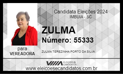 Candidato ZULMA 2024 - IMBUIA - Eleições