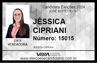 Candidato JÉSSICA CIPRIANI 2024 - JOSÉ BOITEUX - Eleições