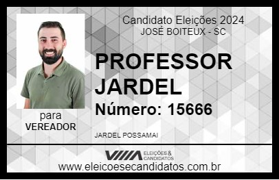 Candidato PROFESSOR JARDEL 2024 - JOSÉ BOITEUX - Eleições