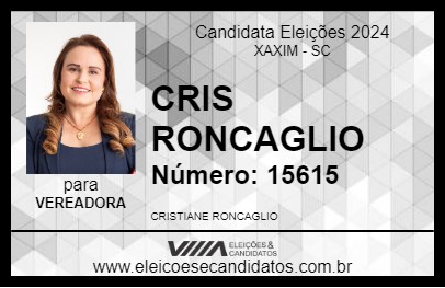 Candidato CRIS RONCAGLIO 2024 - XAXIM - Eleições