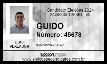 Candidato GUIDO 2024 - PASSO DE TORRES - Eleições