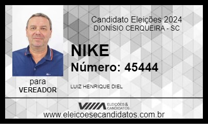 Candidato NIKE 2024 - DIONÍSIO CERQUEIRA - Eleições