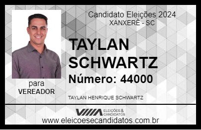 Candidato TAYLAN SCHWARTZ 2024 - XANXERÊ - Eleições