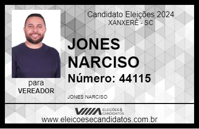 Candidato JONES NARCISO 2024 - XANXERÊ - Eleições