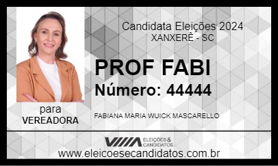 Candidato PROF FABI 2024 - XANXERÊ - Eleições