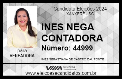 Candidato INES NEGA CONTADORA 2024 - XANXERÊ - Eleições