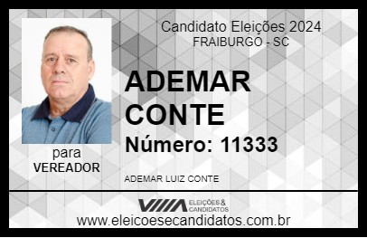 Candidato ADEMAR CONTE 2024 - FRAIBURGO - Eleições