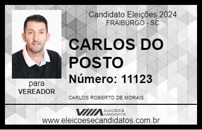 Candidato CARLOS DO POSTO 2024 - FRAIBURGO - Eleições