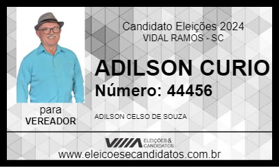 Candidato ADILSON CURIO 2024 - VIDAL RAMOS - Eleições