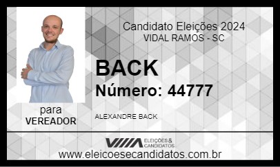 Candidato BACK 2024 - VIDAL RAMOS - Eleições