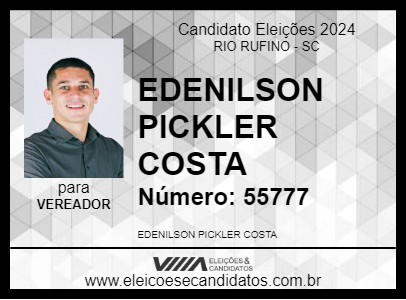 Candidato EDENILSON PICKLER COSTA 2024 - RIO RUFINO - Eleições