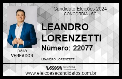 Candidato LEANDRO LORENZETTI 2024 - CONCÓRDIA - Eleições