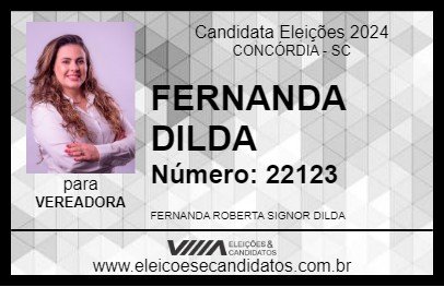 Candidato FERNANDA DILDA 2024 - CONCÓRDIA - Eleições