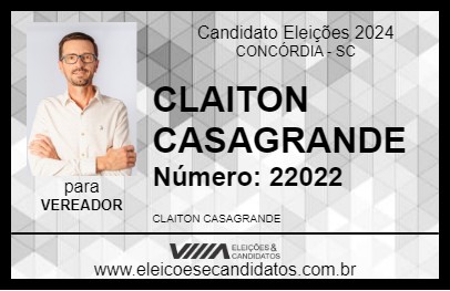 Candidato CLAITON CASAGRANDE 2024 - CONCÓRDIA - Eleições