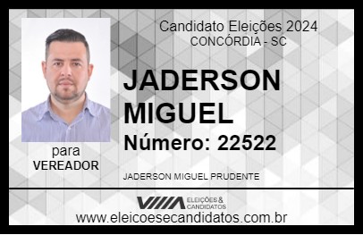 Candidato JADERSON MIGUEL 2024 - CONCÓRDIA - Eleições