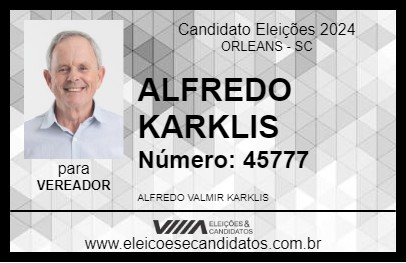 Candidato ALFREDO KARKLIS 2024 - ORLEANS - Eleições