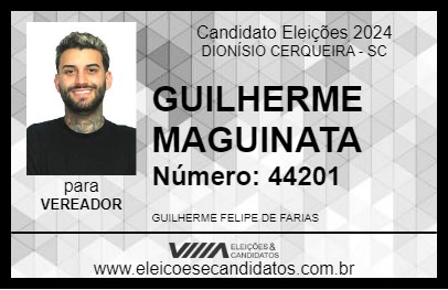 Candidato GUILHERME MAGUINATA 2024 - DIONÍSIO CERQUEIRA - Eleições