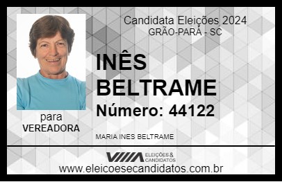 Candidato INÊS BELTRAME 2024 - GRÃO-PARÁ - Eleições