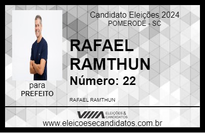 Candidato RAFAEL RAMTHUN 2024 - POMERODE - Eleições