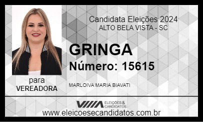 Candidato GRINGA 2024 - ALTO BELA VISTA - Eleições