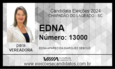 Candidato EDNA 2024 - CHAPADÃO DO LAGEADO - Eleições