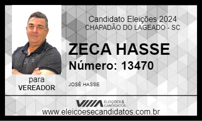 Candidato ZECA HASSE 2024 - CHAPADÃO DO LAGEADO - Eleições