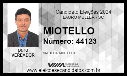 Candidato MIOTELLO 2024 - LAURO MÜLLER - Eleições