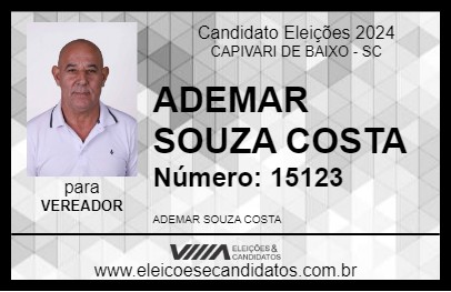 Candidato ADEMAR SOUZA COSTA 2024 - CAPIVARI DE BAIXO - Eleições