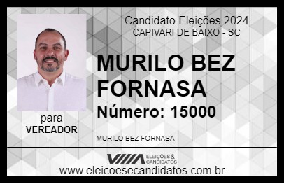 Candidato MURILO BEZ FORNASA 2024 - CAPIVARI DE BAIXO - Eleições