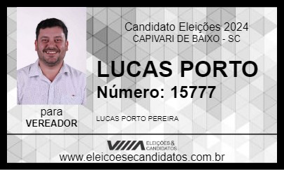 Candidato LUCAS PORTO 2024 - CAPIVARI DE BAIXO - Eleições