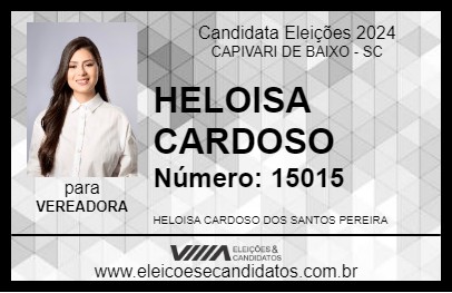 Candidato HELOISA CARDOSO 2024 - CAPIVARI DE BAIXO - Eleições