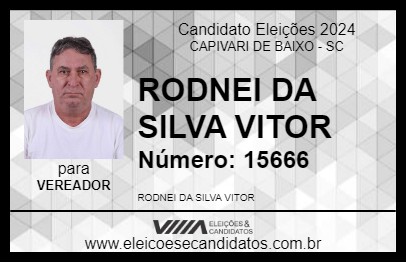 Candidato RODNEI DA SILVA VITOR 2024 - CAPIVARI DE BAIXO - Eleições