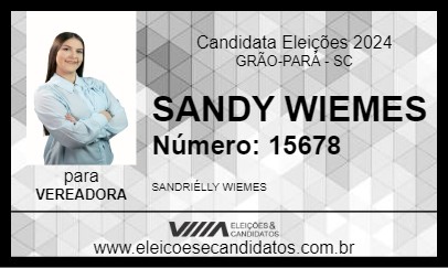 Candidato SANDY WIEMES 2024 - GRÃO-PARÁ - Eleições