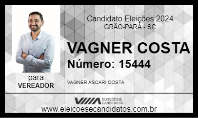 Candidato VAGNER COSTA 2024 - GRÃO-PARÁ - Eleições