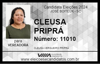 Candidato CLEUSA PRIPRÁ 2024 - JOSÉ BOITEUX - Eleições