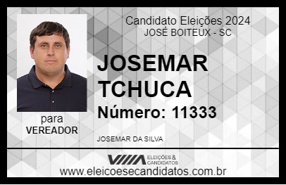 Candidato JOSEMAR TCHUCA 2024 - JOSÉ BOITEUX - Eleições