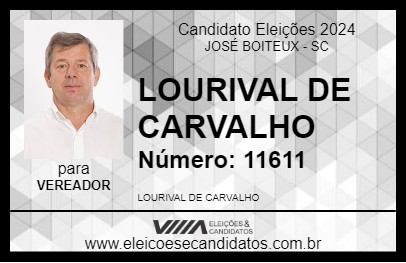 Candidato LOURIVAL DE CARVALHO 2024 - JOSÉ BOITEUX - Eleições