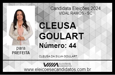 Candidato CLEUSA GOULART 2024 - VIDAL RAMOS - Eleições