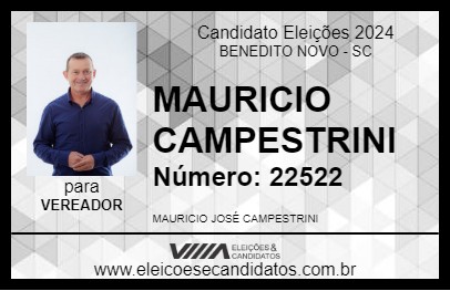 Candidato MAURICIO CAMPESTRINI 2024 - BENEDITO NOVO - Eleições