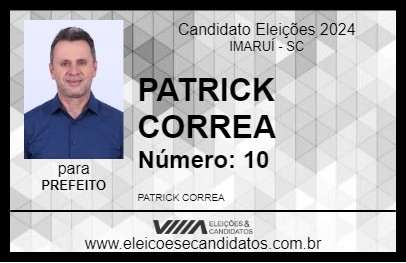 Candidato PATRICK CORREA 2024 - IMARUÍ - Eleições