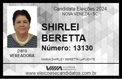 Candidato SHIRLEI BERETTA 2024 - NOVA VENEZA - Eleições