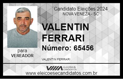 Candidato VALENTIN FERRARI 2024 - NOVA VENEZA - Eleições