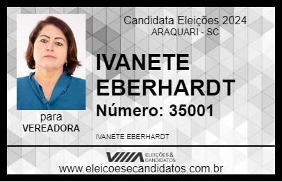 Candidato IVANETE EBERHARDT 2024 - ARAQUARI - Eleições